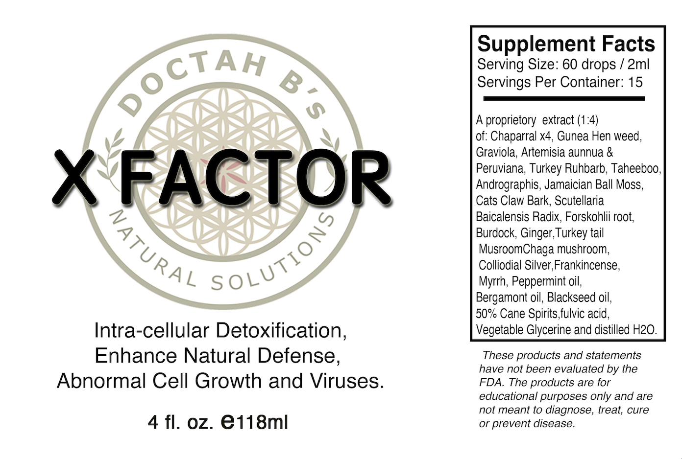 X FACTOR 4oz- THE SUPER NATURAL ANTI VIRAL REMEDY - Image 2